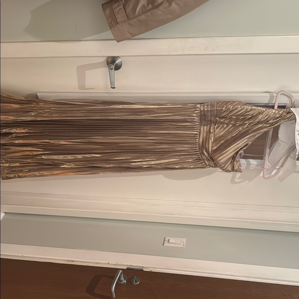 Elegant Gold/lavendar Pleated Gown/ Prom ready! Worn once!!